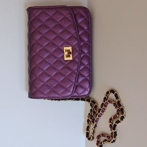 Mellow world Amanda quilted purple crossbody bag